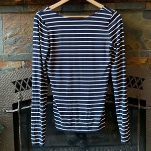 Hinge Scoop-Back Striped Longsleeve